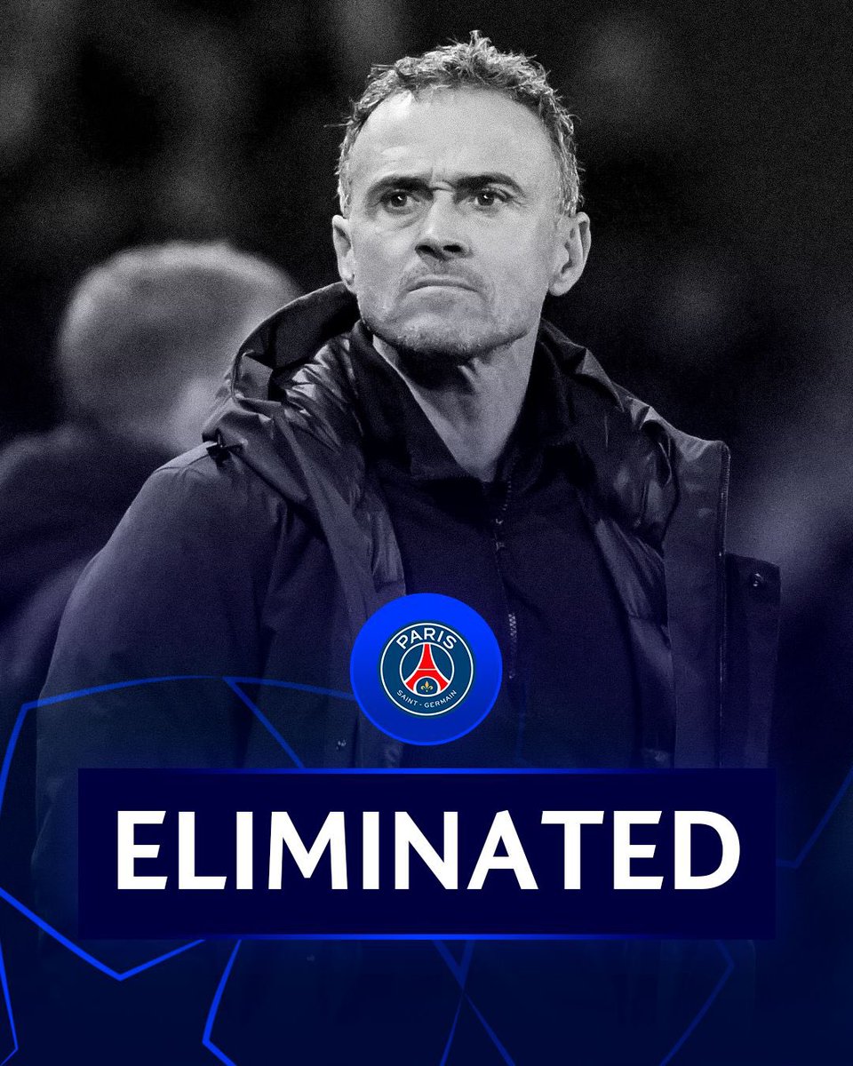 🔴🔵⛔️ Paris Saint-Germain are out of the Champions League, eliminated by Borussia Dortmund.