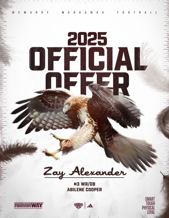 Zavian Alexander (@zayyalexander) on Twitter photo #AGTG Thankful and blessed to receive my first offer from <a href="/McMURRYFOOTBALL/">McMURRY FOOTBALL</a> @CoachRauMcM
<a href="/CoachNealMcM/">JORDAN NEAL</a>
<a href="/Coach_Hadnot/">James Hadnot M.Ed. (NolesFamily-NolesNation)</a> #AGTG Thankful and blessed to receive my first offer from <a href="/McMURRYFOOTBALL/">McMURRY FOOTBALL</a> @CoachRauMcM
<a href="/CoachNealMcM/">JORDAN NEAL</a>
<a href="/Coach_Hadnot/">James Hadnot M.Ed. (NolesFamily-NolesNation)</a>