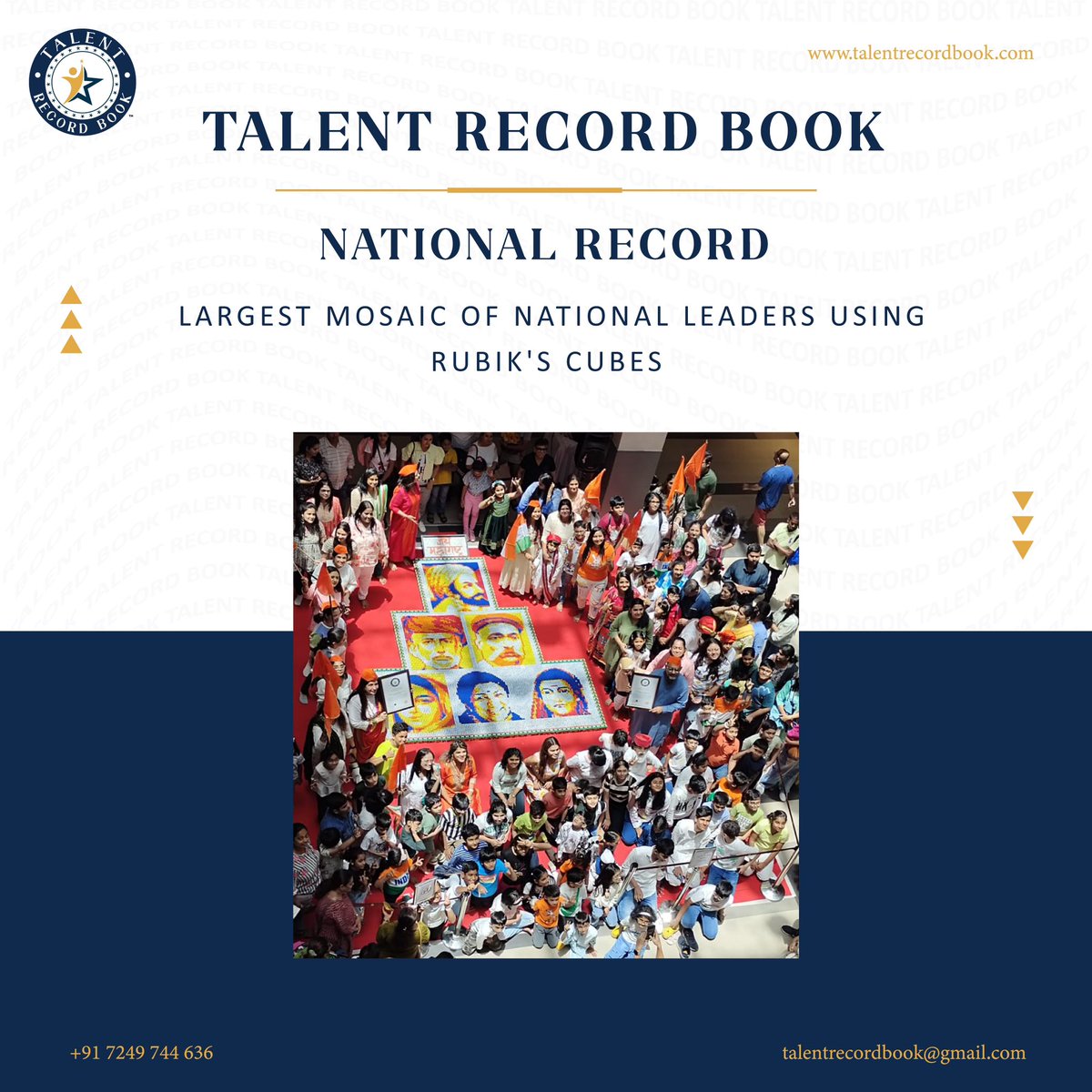 talentrecordtrb's tweet image. Celebrating Maharashtra Day! Junior Cube Association Pixel Challenge 4.0 at Rmall Thane, India. Tribute to National leaders with 1800 Rubik’s Cubes. #MaharashtraDay #PixelChallenge #RubiksCube #Thane #ThaneLoksabha #Kolhapur #Madha #Satara #Pune