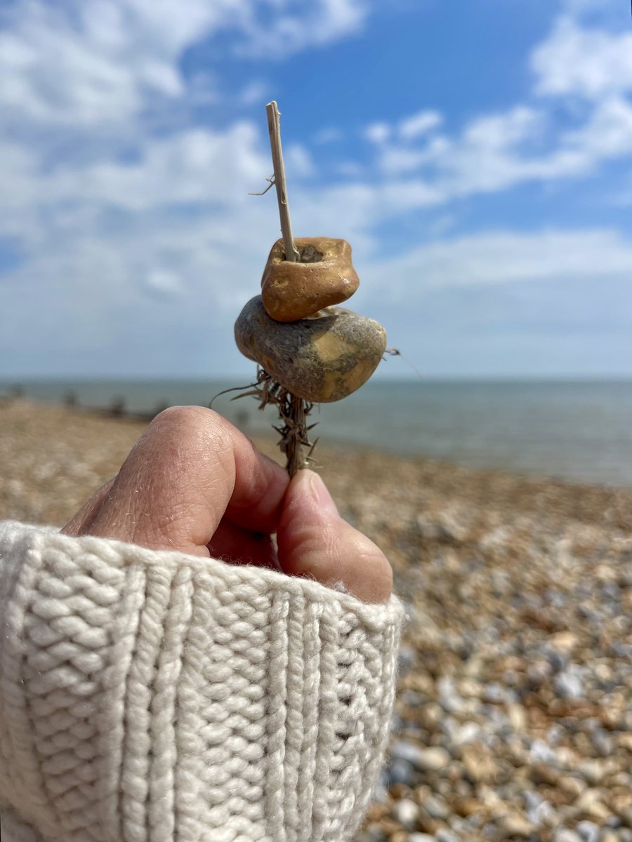 What a difference a day makes 🌤️ Lovely swim in waters resembling a millpond 🏊🏻‍♀️ and I found two #Hagstones @capabilitychris #wildswimming #beachlife #vitaminsea #TuesdayBlessings ♥️