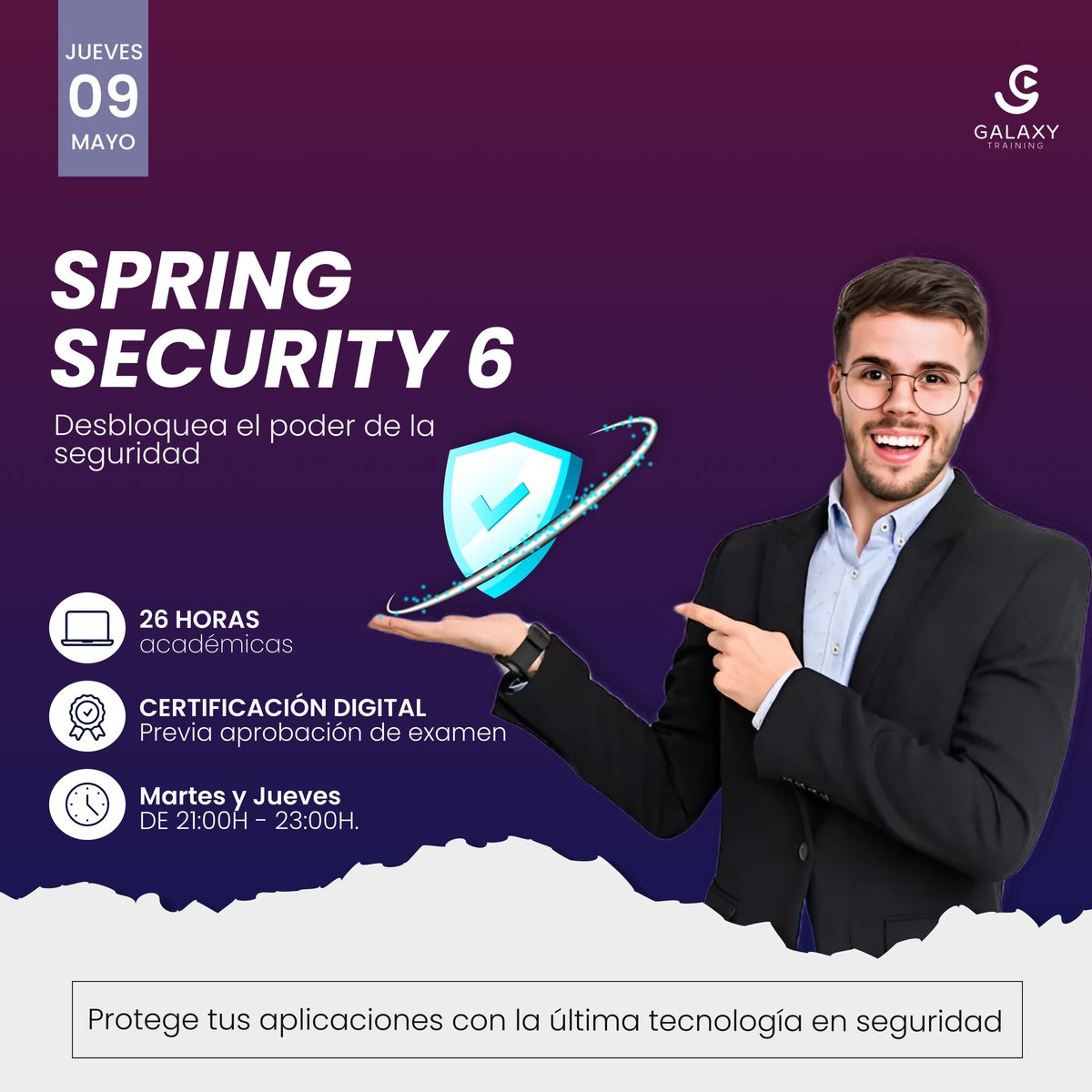 PeruGalaxy's tweet image. ¡Protege tus aplicaciones con Spring Security 6! 
 Aprende las últimas técnicas de seguridad informática con nosotros. ¡Inscríbete ya y asegura tu lugar! #SpringSecurity6 #SeguridadInformática