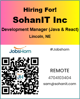 itgosev7's tweet photo. 🚨#jobalert
👉#ApplyNow: https://t.co/Noxicfvn4U
Sohanit Inc
#hiring for #Development_Manager (#Java & #React)
Location: #Lincoln, Nebraska (#Remote)
Please Share your resume to sam@sohanit.com
#DevelopmentManager #SoftwareDevelopment #ProjectManagement #Java #React #jobshorn https://t.co/Yfg6Gxu8jk