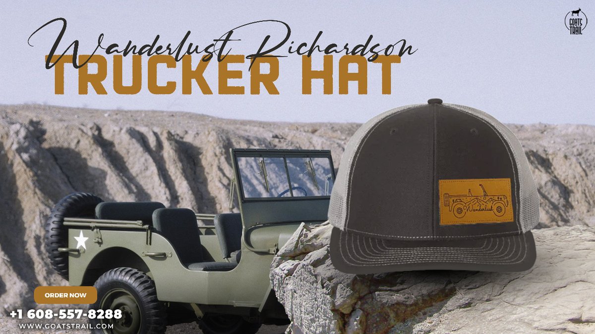 🌍✨ Elevate your adventures with the Wanderlust Richardson Trucker Hat! 🧢✈️ Choose Classic 112 or Modern 174, and turn heads wherever your journey takes you. 🌟🚗 Shop Here: goatstrail.com/collections/sn… #WanderlustStyle #AdventureTime 🚀👒