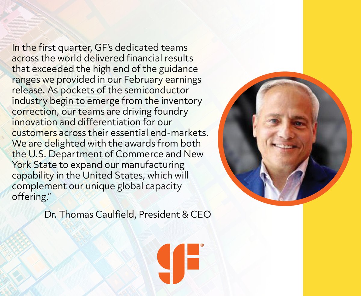 On our earnings call today, President & CEO Dr. Thomas Caulfield commended the #ONEGF team for delivering on its commitments to our customers. Learn more about our Q1 '24 #financialresults: loom.ly/OdXikhg