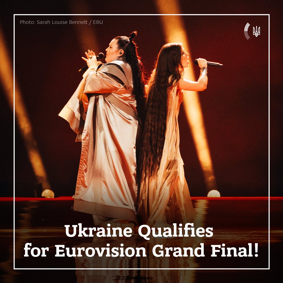 alyona alyona and Jerry Heil have made it to the #Eurovision2024 final with the song 'Teresa & Maria'. So, Ukraine remains the only country that qualified for the final every time it participated 🇺🇦 Now it's time to have our fingers crossed for the final performance on May 11!
