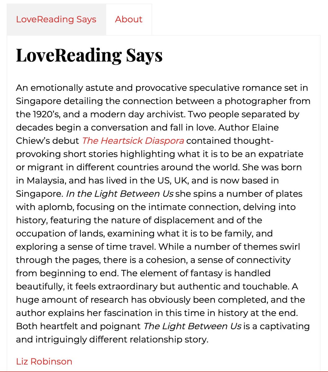 Delighted to share @LoveReadinguk's review of #thelightbetweenus. 💃💃🕺🕺👯You can preorder a copy from their website.