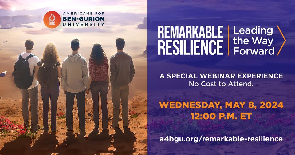 JCRC_Phoenix's tweet photo. Discover how @bengurionu is making history in the Negev at Remarkable Resilience. Leading the Way Forward with @A4BGU. We are proud #PartnersInTheRemarkable #RemarkableResilience https://t.co/R7w1RLxu1w https://t.co/iOT4z4jZdN