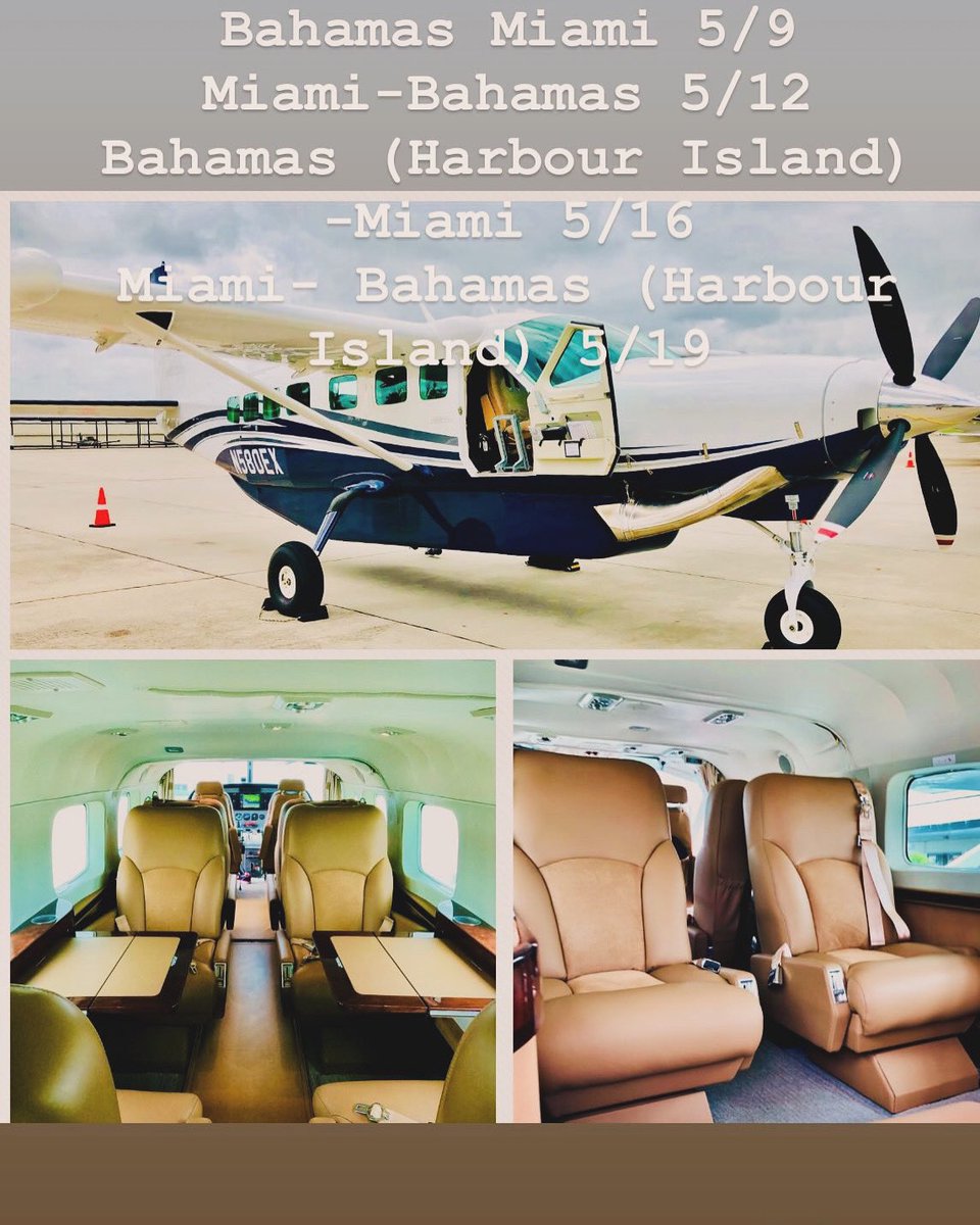Upcoming empty legs! Contact us for more info ✈️ 🇧🇸 #flyswa #emptyleg #emptylegs #bahamas #vip #flyprivate #luxury #luxurylifestyle #plane #aviation #airplanes #cessna #cessnacaravan #charter #travel