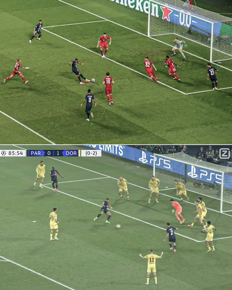 Kylian Mbappé failed to convert golden opportunities in both the Champions League final against Bayern Munich and this year's semifinal against Dortmund 😞

Tough 😕