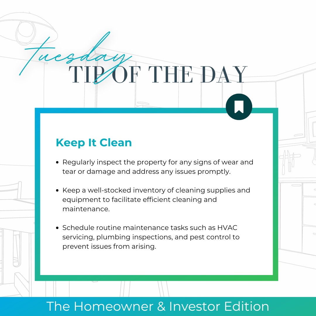 Want to make a great impression and receive great reviews? There is nothing more important than having a clean property for your guests! 

#homeownertips #propertyrentals #vacationrentals #airbnbtips