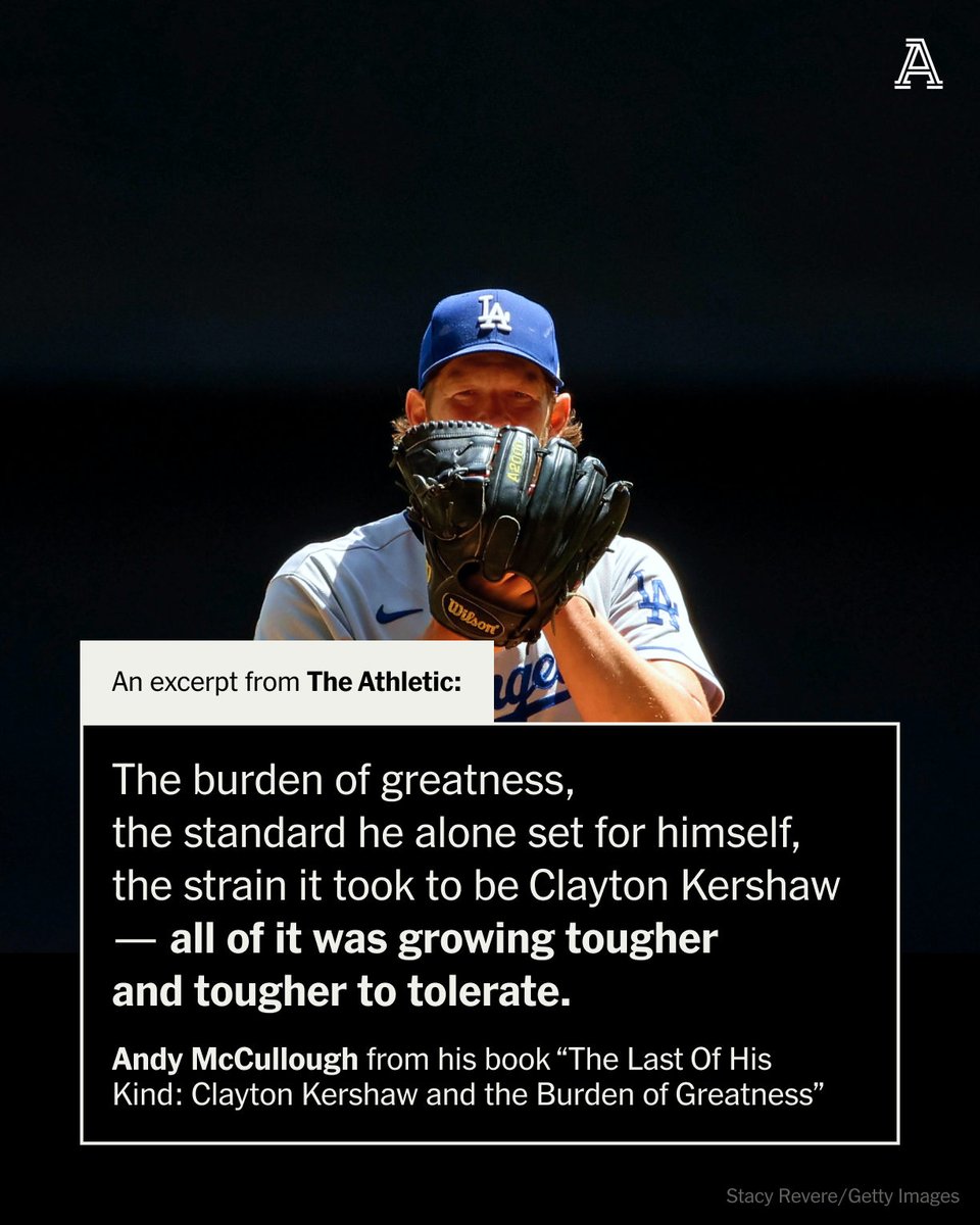 Two months before another spring training, Clayton Kershaw was thinking less about why he kept going, and more about why he might stop. He could only give his all so many times. An excerpt from @ByMcCullough's book 'The Last Of His Kind': theathletic.com/5467322/2024/0…