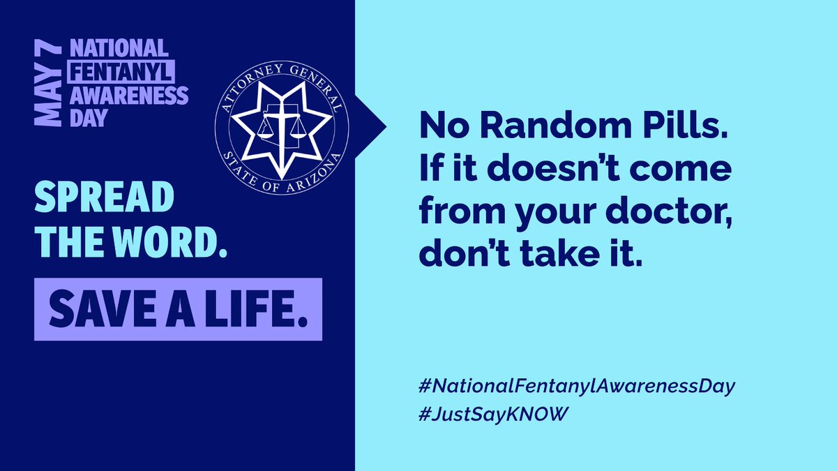 Do you know where your pill or powder came from? Unless you got it from a pharmacy or your doctor, it could contain a lethal dose of fentanyl. Protect yourself and your friends by learning the facts and spreading the word at fentanylawarenessday.org. 
#NoRandomPills