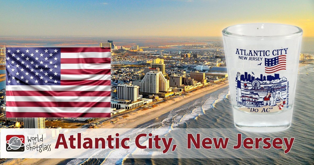 Atlantic City is a resort city in Atlantic County, New Jersey, United States, known for its casinos, boardwalk, and beaches. Get your special Atlantic City products today: bit.ly/2CX3jly #Atlantic City #WorldByShotGlass #Shotglass #VisitAtlantic City
