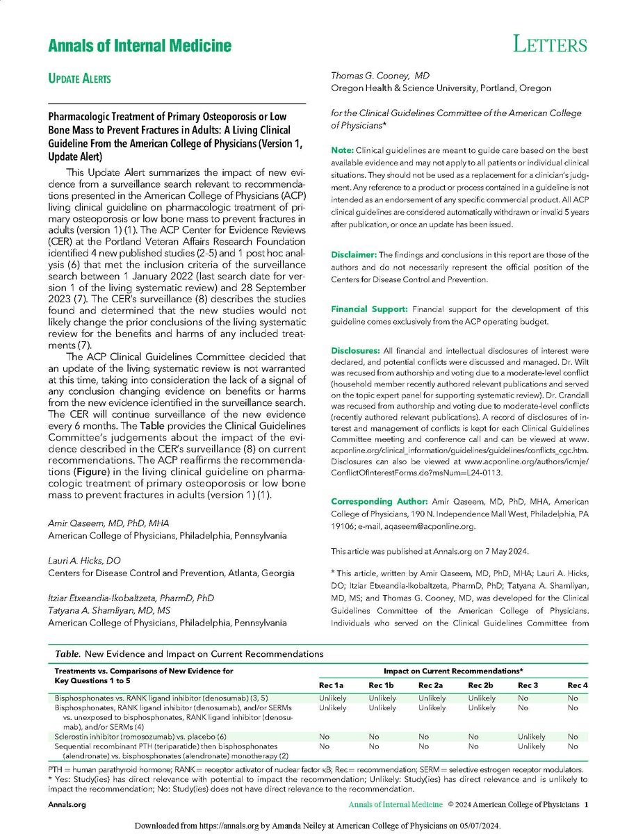 AnnalsofIM's tweet image. New #UpdateAlert from @ACPIMPhysicians for pharmacologic treatment of #osteoporosis: ow.ly/pI9x50Ryy7y