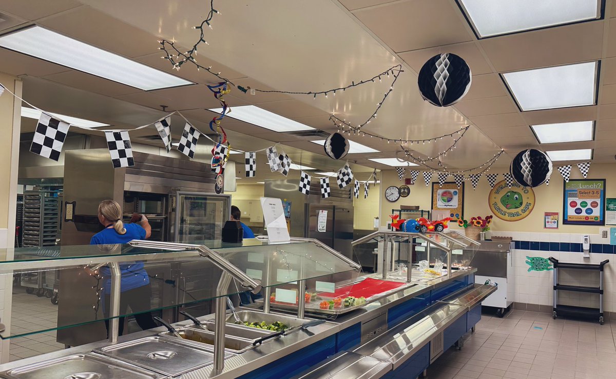 MTE cafeteria is ready for May! 🏎️🏁