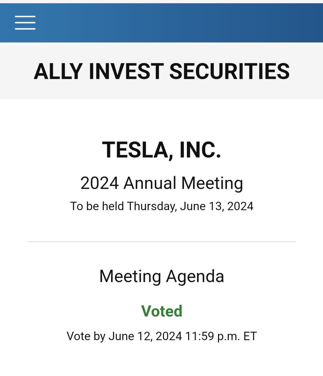 Wisifawe's tweet image. ✅ Voted at @allyfinancial Invest as well, great support team 👏
@TeslaBoomerMama checked the screenshot 3 times to make sure I didn't include the Control # 🤭🙏