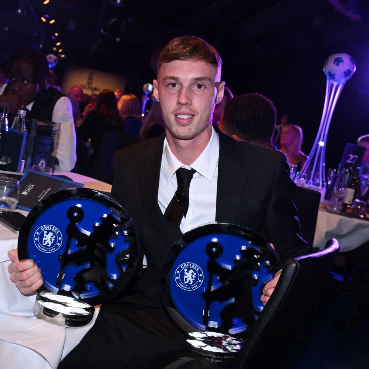 Chelsea Football Club’s Cole Palmer. Men’s Player of the Year ✅ Men’s Player’s Player of the Year ✅ PFA Young Player of the Year ⏳ 🥶
