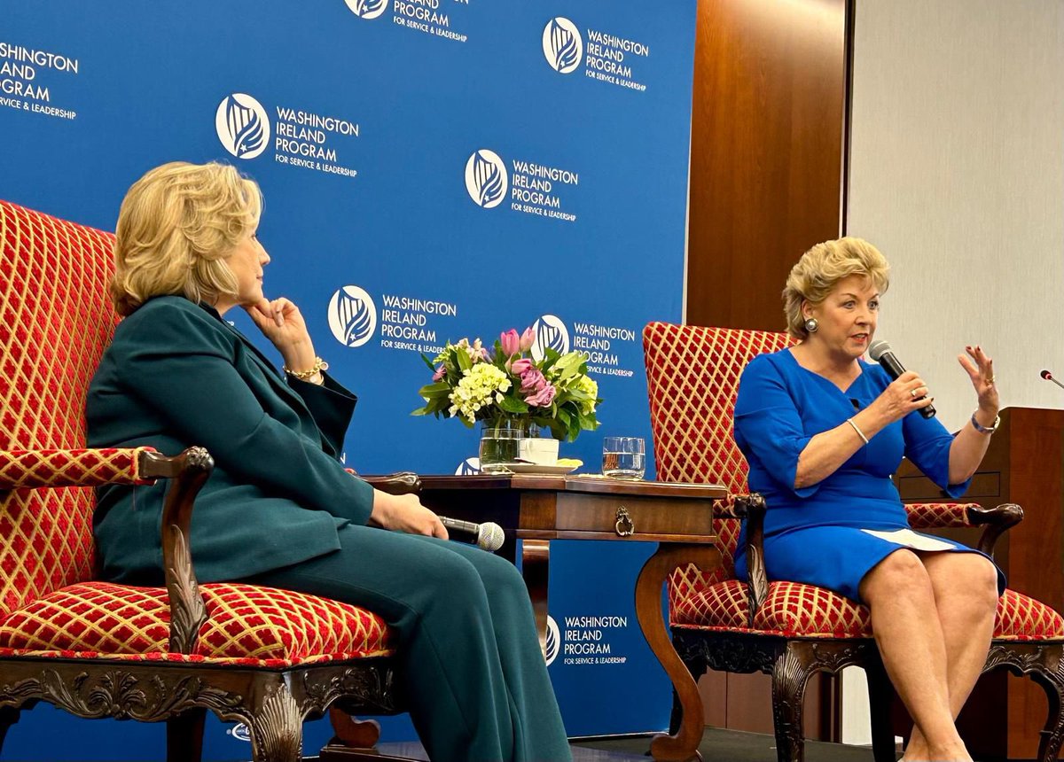 It was a privilege to conduct an inspiring fireside chat with Secretary @HillaryClinton marking the 30th Anniversary of the stellar @WIPLive. The programme develops young leaders from communities across Northern Ireland & Ireland aimed at building peace and prosperity for all.