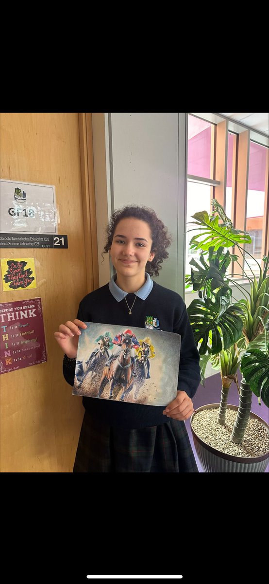 🎉 Congratulations to Martina Agullo Gonzalez, the winner of the Agriaware competition 'Foal to Race'! Her artwork, titled 'The Long-Awaited Race,' truly captured the essence of race day. Martina has won a special behind-the-scenes trip to a race day for herself and her class