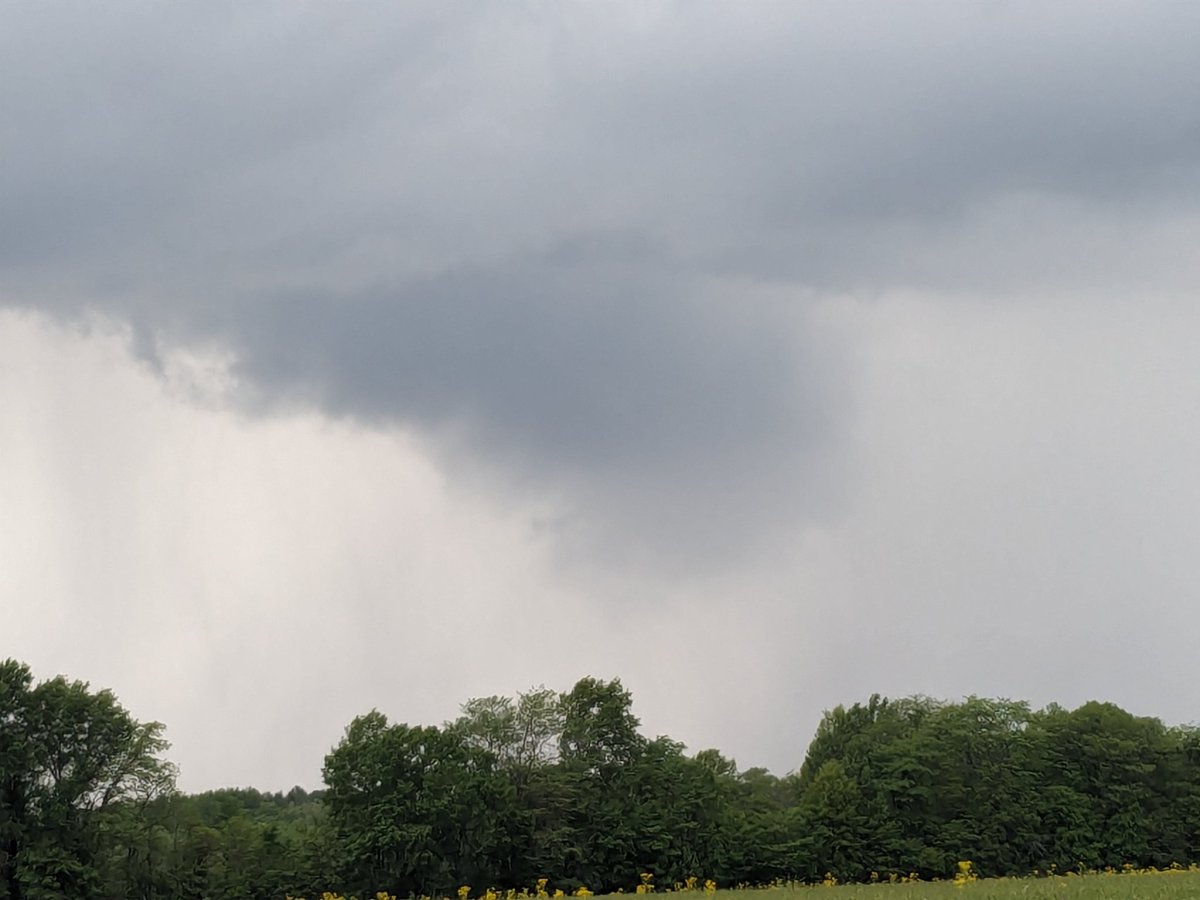 Can't see it well through the rain, but suspicious lowering on this storm north of green up #ilwx