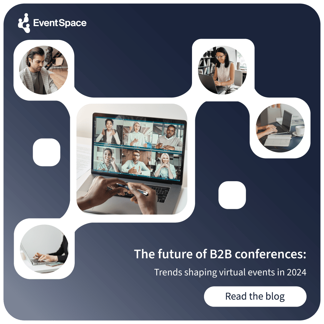 Step into the future of B2B conferences with us! 🌐 Our latest blog explores the trends shaping virtual events and conferences in 2024 and beyond. Stay ahead of the curve, read the blog: hubs.li/Q02wl4-40 #VirtualEvents #EngageEmpowerExcel #B2BConference #EventSpace