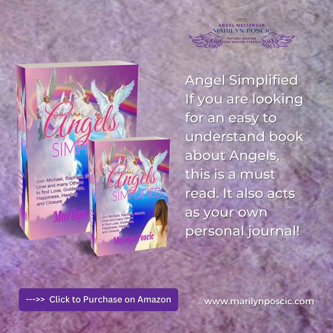Unveil the mysteries of angels effortlessly with 'Angel Simplified.' 👼📖 
.
Find this book at: amzn.to/3UzK4Wm
.⠀⠀⠀⠀⠀
#angels #AngelsSimplified #angelsbook #spirituality #marilynposcic #writer #author #psychic #bookwriter #ArcAngelMichael #ArcAngelRaphael
