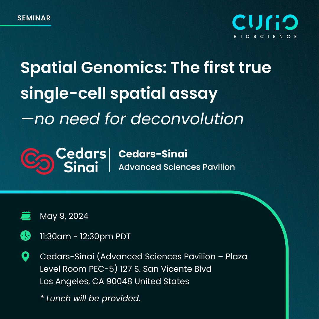 Join us this Thursday and learn about our true single-cell spatial assay. Register here: hubs.ly/Q02wrPFS0

#singlecell #singlecellspatial #spatialtranscriptomics #spatialbiology #spatialomics