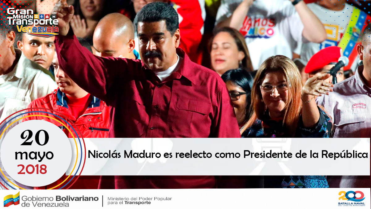 #Efemérides | #20May Hace 6 años, Nicolás Maduro fue reelecto por el pueblo venezolano como Presidente de la República, ratificando una vez más su compromiso con la Revolución Bolivariana, y siguiendo el legado humanista del Comandante Hugo Chávez.