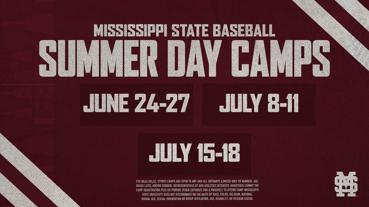 Summer camp dates are out. Don’t miss your chance to learn from the best! Sign up today!    

Sign up 👉hailst.at/24BSBCamps 

#HailState🐶