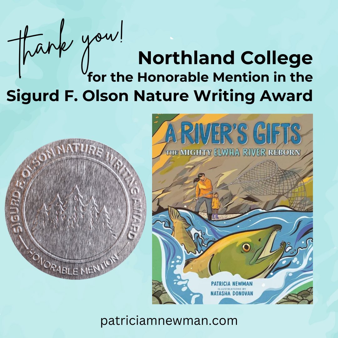 🥳🥳 So pleased to share this wonderful award that recognizes #nature writing. Thank you @northland_edu 🎉 @LernerBooks @EastWestLit @CarolCHinz @SteamTeamBooks @Soaring20sPB @2021derfuls #SONWA