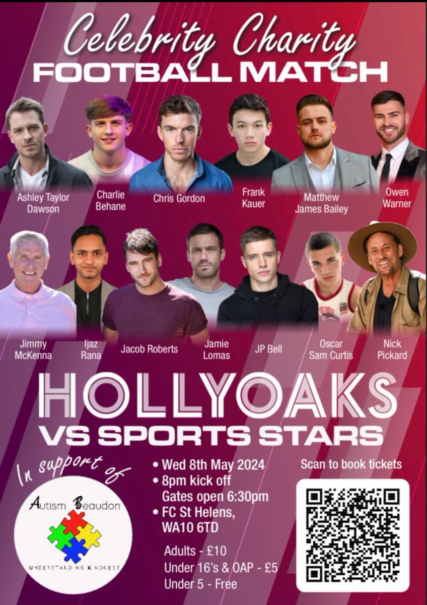 Great cause #Understandingkindness Best of luck to all involved and massive well done to Dave Sargeant for organising..❤️ @LaticsOfficial @Hollyoaks ⚽️⚽️