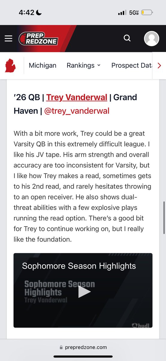 Thanks @alex_pallone and @PrepRedzoneMI for the write up! Cant wait to continue the work this off-season‼️ @coachbieds @SlanderAcct @CoachCarsonWR @GHBucsFootball @WestSideQBs @WMDrivefootball @KameronWiller @MIexposure @TheD_Zone @MichFBFrenzy