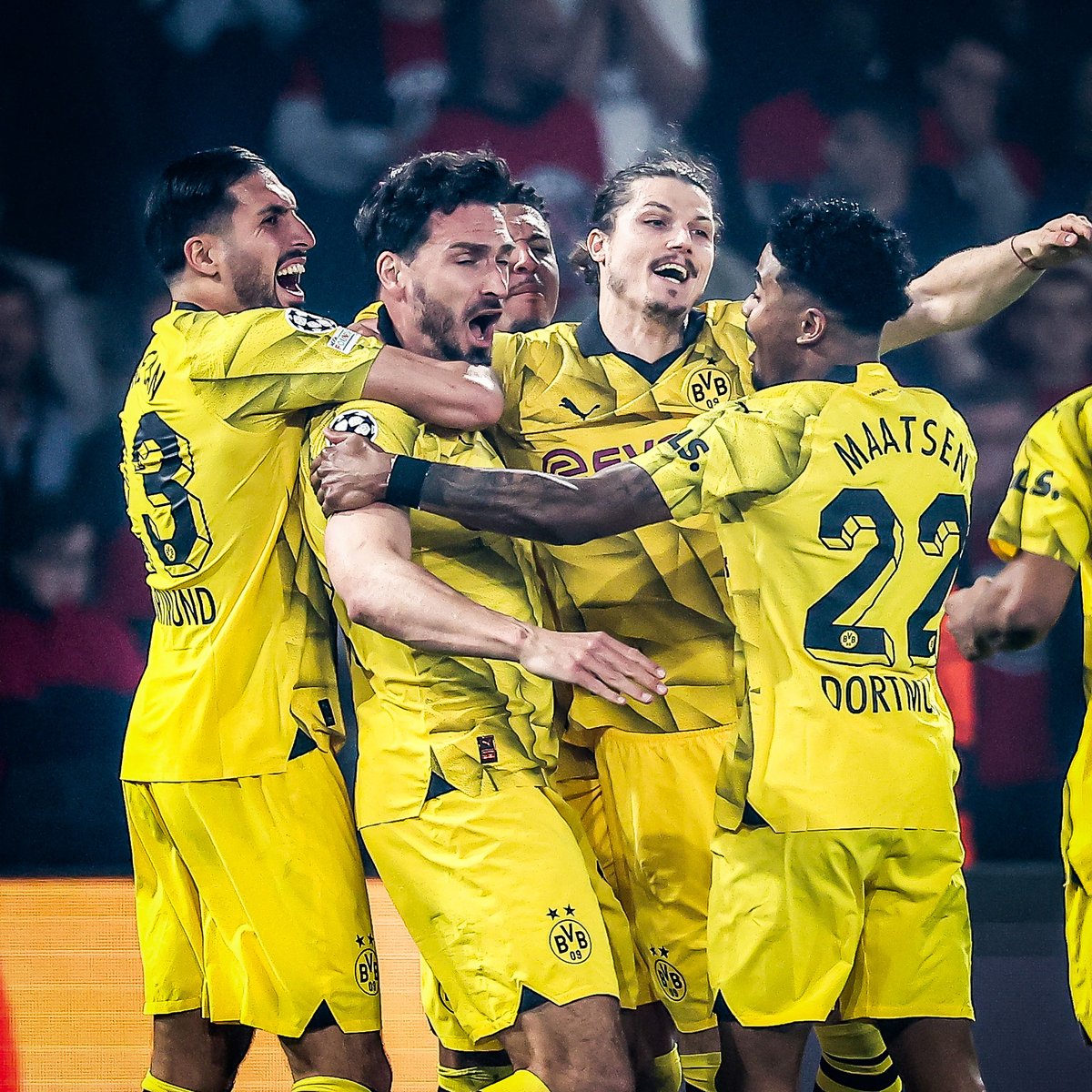 Dortmund’s Champions League run this season:

▪️ Win group that had PSG, Milan and Newcastle
▪️ Beat PSV 3-1 on agg in round of 16
▪️ Came back to beat Atlético 5-4 on agg in quarterfinals
▪️ Defeated PSG 2-0 in semifinals

Finalists 👊