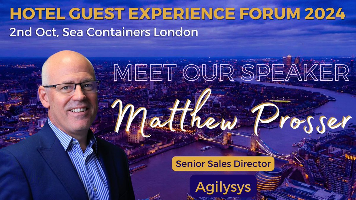 Hotel Guest Experience Forum, Magazine, News (@hotelguestforum) on Twitter photo ๐ฃ Weโre thrilled to announce that Matthew Prosser, Senior Sales Director at <a href="/agilysys/">agilysys</a>, will be speaking at Industry-1st Hotel Guest Experience Forum, London 2024 (<a href="/HotelGuestForum/">Hotel Guest Experience Forum, Magazine, News</a>) on 2nd October at the stunning <a href="/SeaContainers_/">Sea Containers London</a> London Hotel ๐ ๐ฃ Weโre thrilled to announce that Matthew Prosser, Senior Sales Director at <a href="/agilysys/">agilysys</a>, will be speaking at Industry-1st Hotel Guest Experience Forum, London 2024 (<a href="/HotelGuestForum/">Hotel Guest Experience Forum, Magazine, News</a>) on 2nd October at the stunning <a href="/SeaContainers_/">Sea Containers London</a> London Hotel ๐