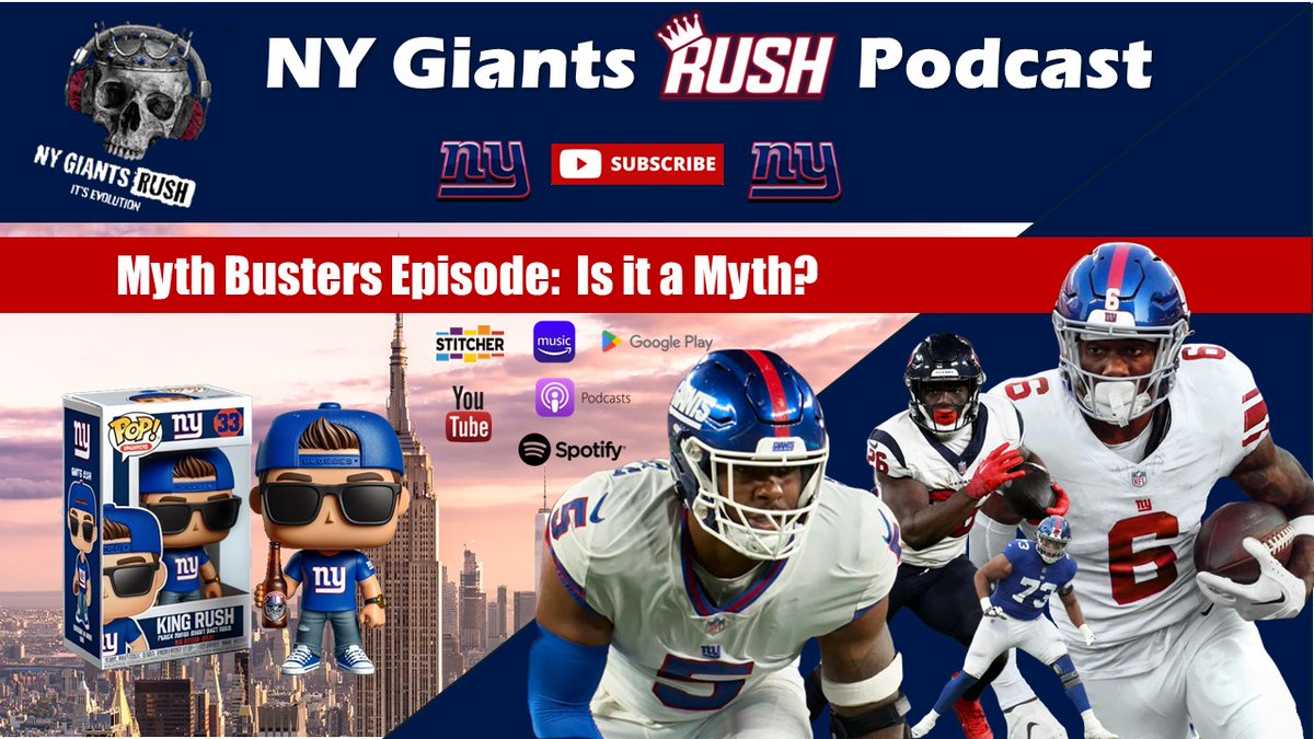 Is it a Myth? Tap in the Pod! youtube.com/watch?v=4eQBTf… 1. Jones will throw more than 17 TD's 2. Singletary will rush for over 1000 yards 3. Nabers will match OBJ rookie yr.(missed 4 games) 4. Thibs will have 13+ sacks 5. OLine will rank 18-22