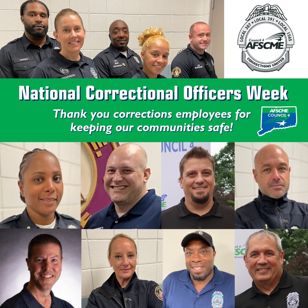 This week we honor our 4,000 front-line #corrections members working across all CT facilities. Corrections employees face the toughest working conditions, yet every day they make continuous sacrifices to keep the public safe. Thank you! #NationalCorrectionalOfficersWeek