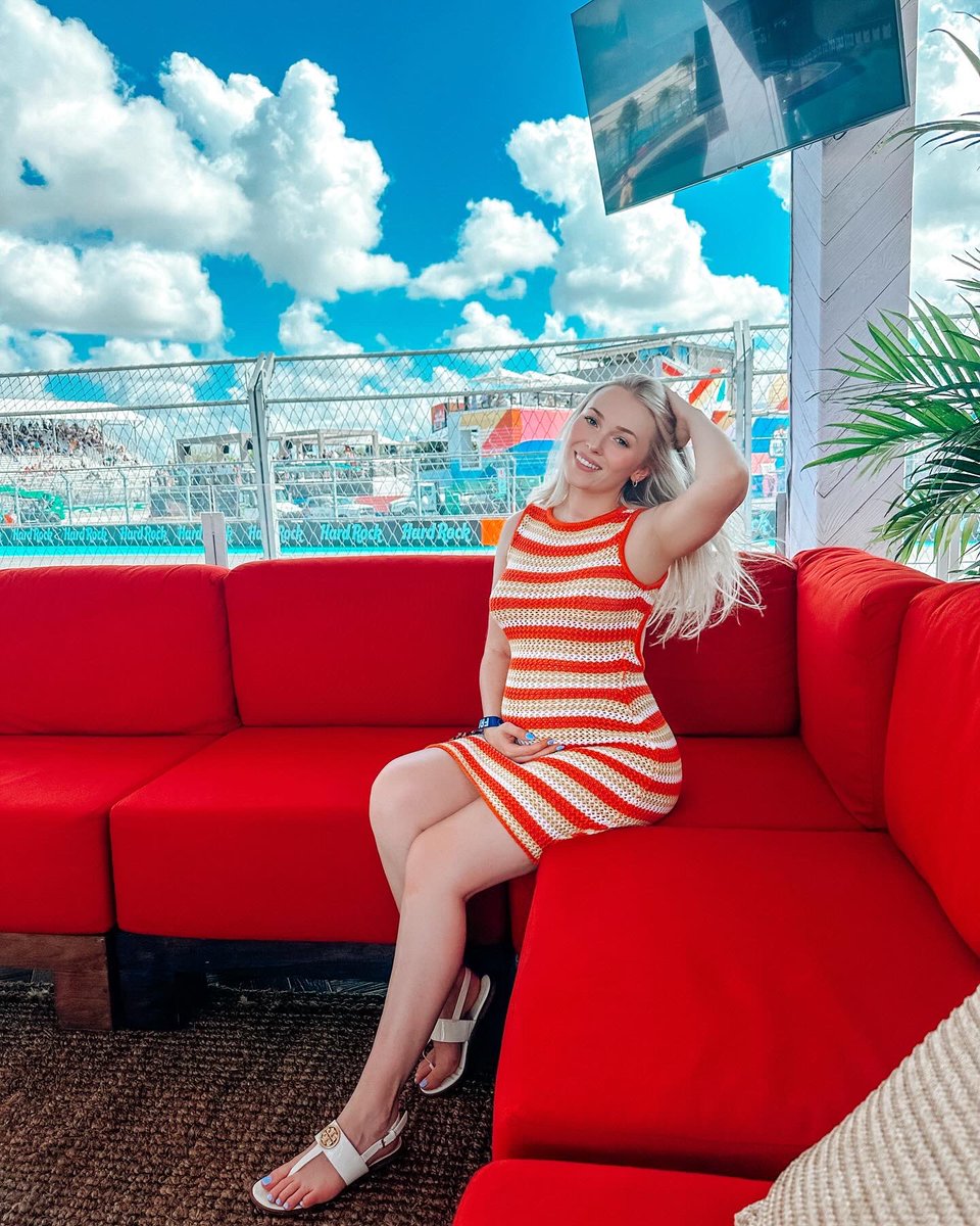 The second trimester really is the best, aside from my clothes not fitting I don’t even feel pregnant except when she’s karate kicking me 🤰🏼🦶🏻 btw F1 Miami is always such a blast 🏎️