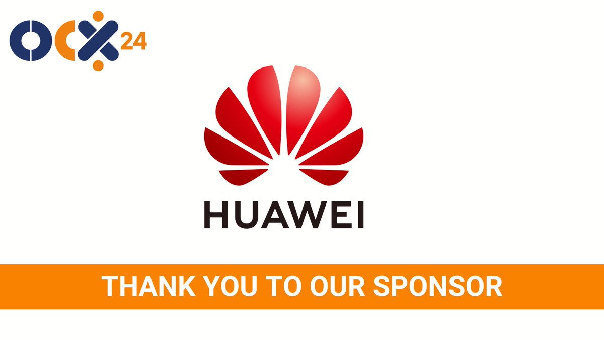 Special thank you to our diamond sponsor, @Huawei! We appreciate your support of @ocxconference and the #OSS community. hubs.la/Q02wrHP00