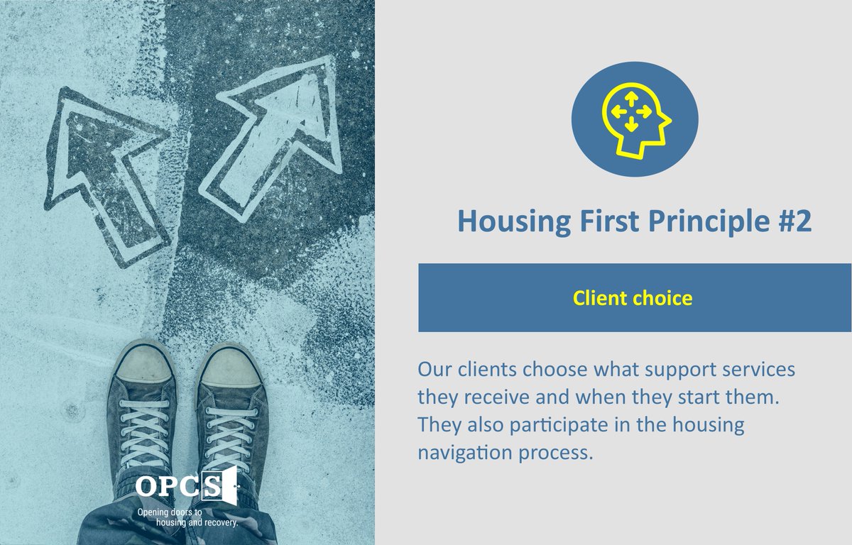 Housing First is not housing only. The second of the five core principles of the Housing First approach to ending homelessness is choice.  #housingfirst #endhomelessness #choice #supportservices #access