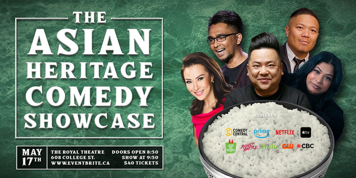 Andrew Phung (@andrewphung) on Twitter photo My boy <a href="/sharjilrasool/">Sharjil Rasool</a> and I are joining this stacked comedy lineup and dropping a 🔥🔥🔥 improv set on Friday May 17th at 9:30pm at the Royal Theatre in Toronto. Tickets are doing fast, grab em now at 25% off!
eventbrite.ca/e/asian-herita… My boy <a href="/sharjilrasool/">Sharjil Rasool</a> and I are joining this stacked comedy lineup and dropping a 🔥🔥🔥 improv set on Friday May 17th at 9:30pm at the Royal Theatre in Toronto. Tickets are doing fast, grab em now at 25% off!
eventbrite.ca/e/asian-herita…