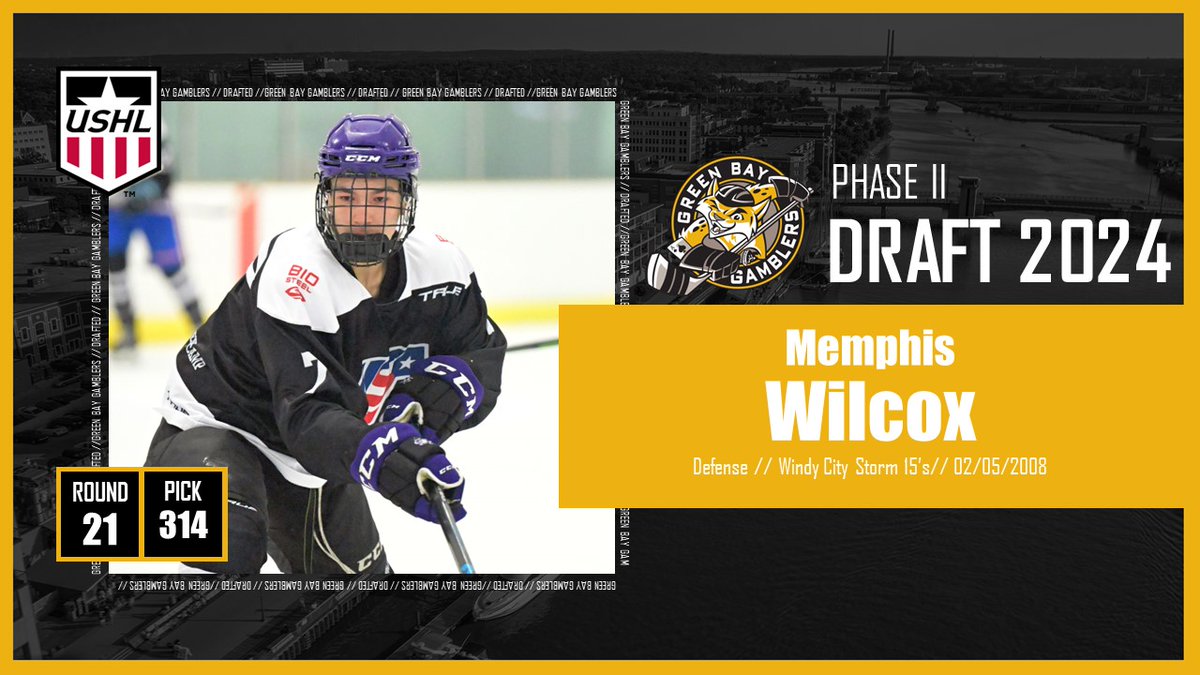 Memphis Wilcox is select in the 21st round by the Gamblers. Wilcox played with the Windy CIty Storm 15's team last year. #GoGamblers