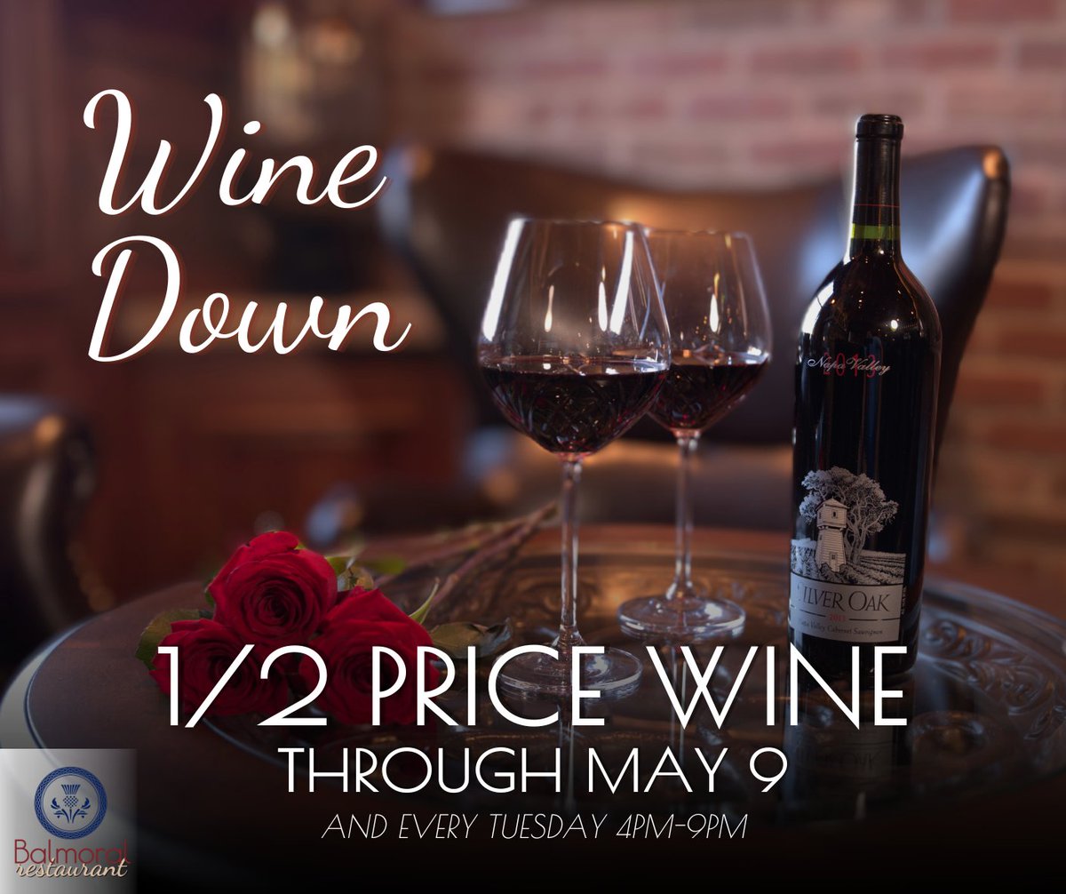 Wine down with a glass paired with our delicious Scottish fare 🍷 1/2 price wine now through May 9 and every tuesday 4pm-9pm!  #yelptop100 #scottishfare #stcharles #foodie #explorescotland