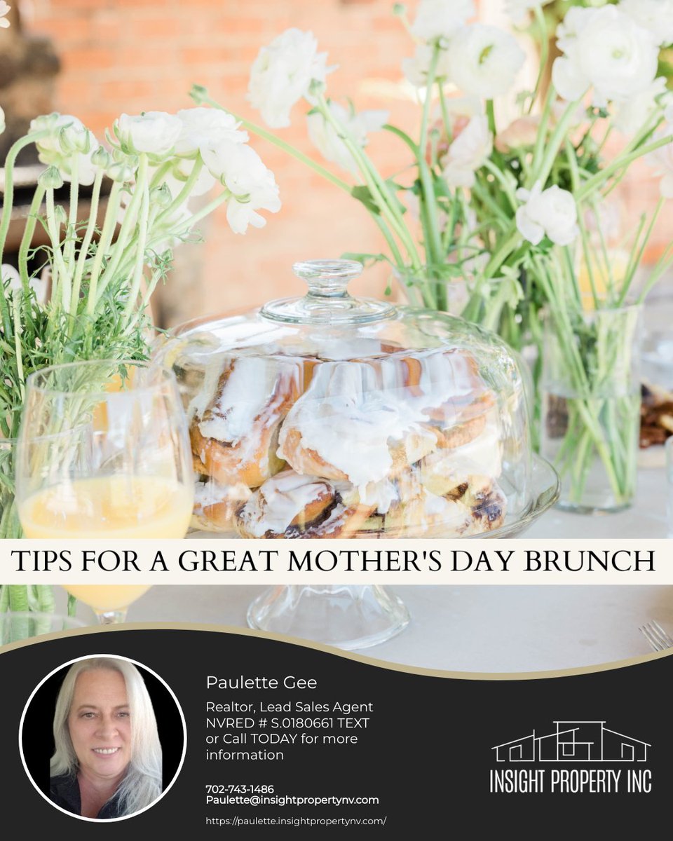 Here are some tips for a great brunch!

1. Set a Beautiful Table
2. Plan a Balanced Menu
3. Don't Forget Drinks
4. Prep Ahead
5. Personalize It
6. Gifts

Remember, the most important part of Mother's Day brunch is the chance to show your mom how much you appreciate her.