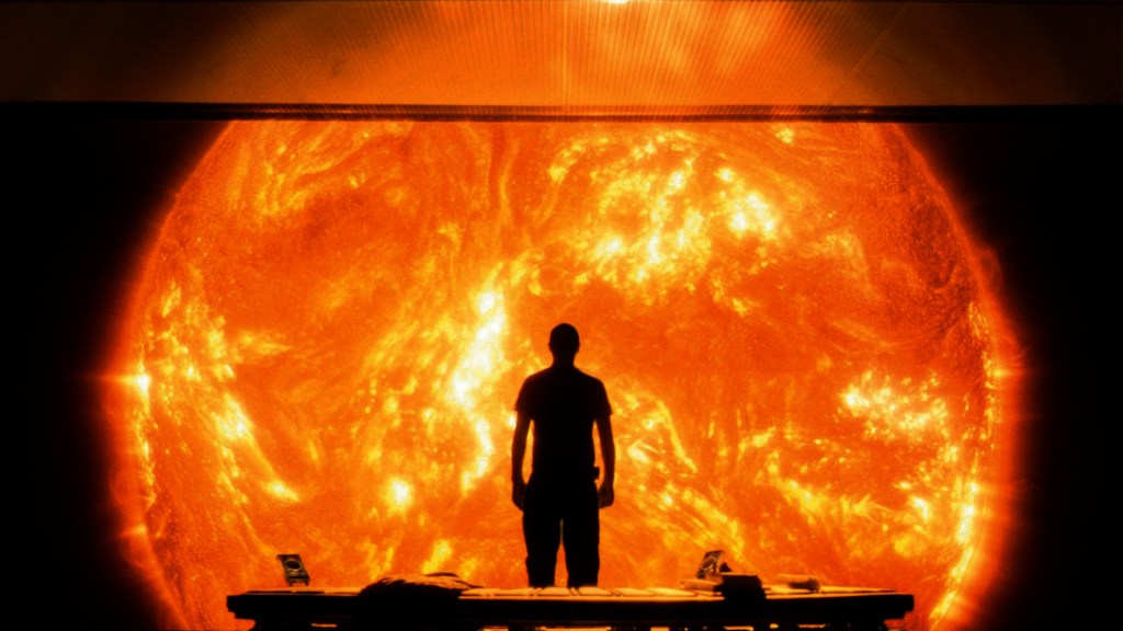 Danny Boyle's Sunshine on the big screen tonight. Cillian Murphy and a giant nuclear bomb, though in this case space itself is the killing machine