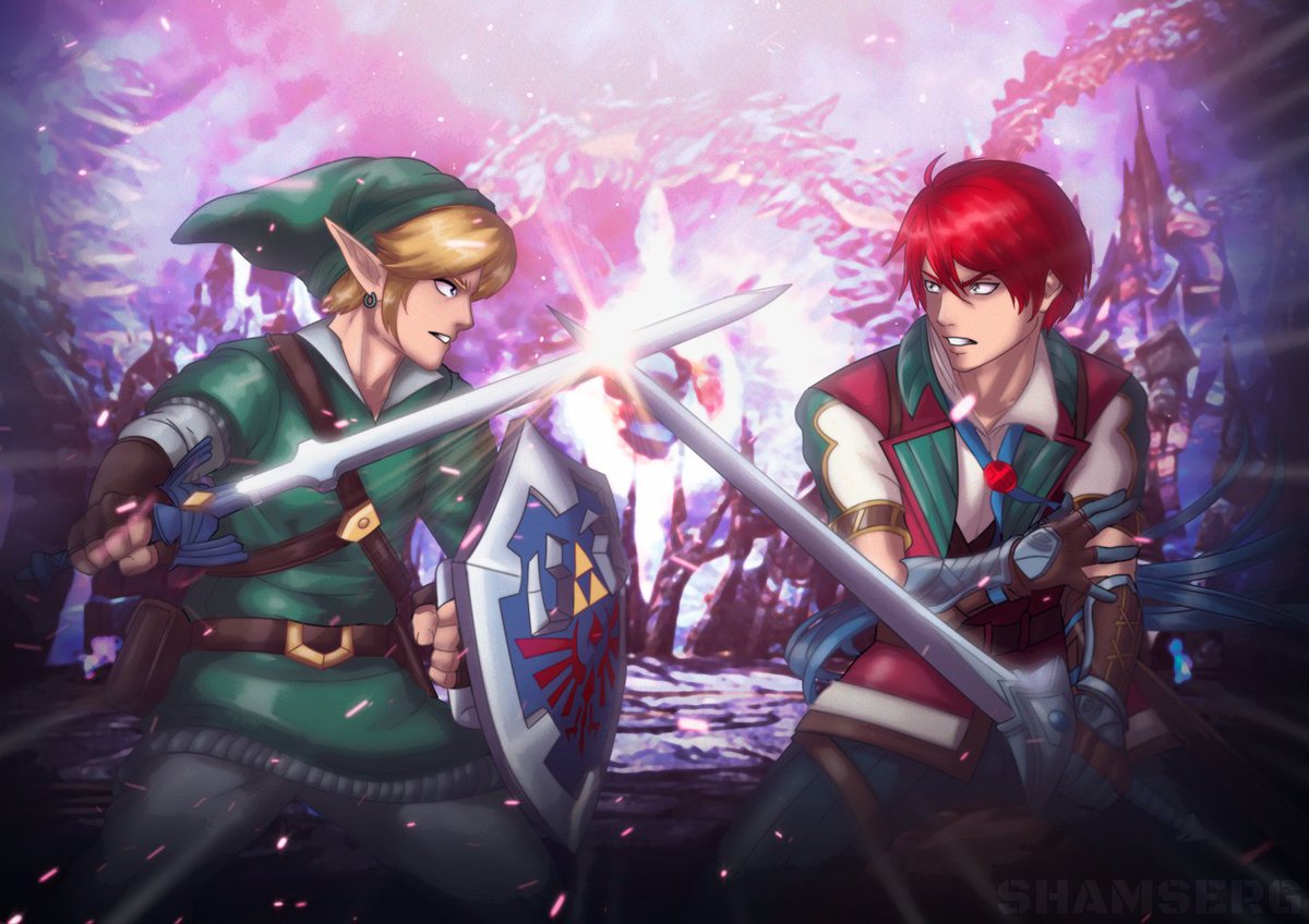 #Link vs #AdolChristin
commission for @SuperXAsh1 
#LegendOfZelda #Ys