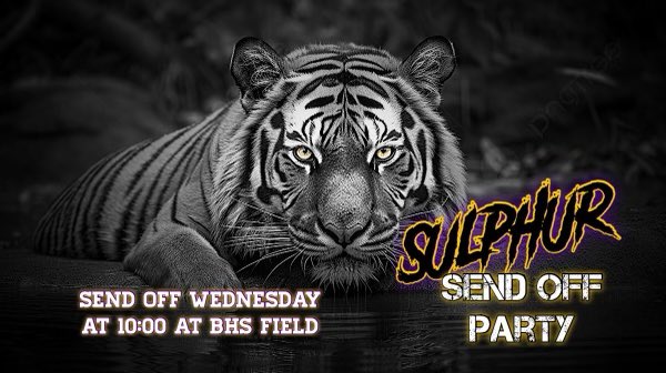 JOIN US! Wednesday morning at 10 your #BentonTigers hit the road for Sulphur for the LHSAA Div I Non Select state semifinals. So we’re throwing a big sendoff party before they depart from ‘The Pond’. Come support our boys! #SulphurBound #LHSAAPlayoffs #GoTigers