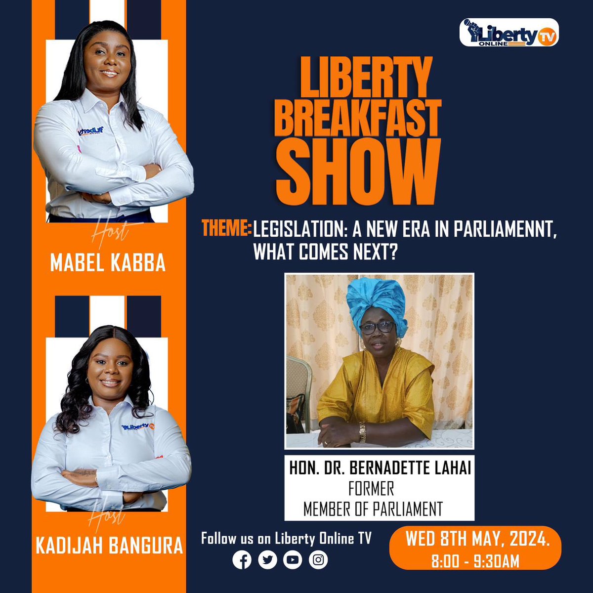 Join us tomorrow for the May 8th edition of the Liberty Breakfast Show, where we will explore Sierra Leonean legislation from a comprehensive viewpoint. We will delve into its selection, structure, and evolution, examine the established precedents,