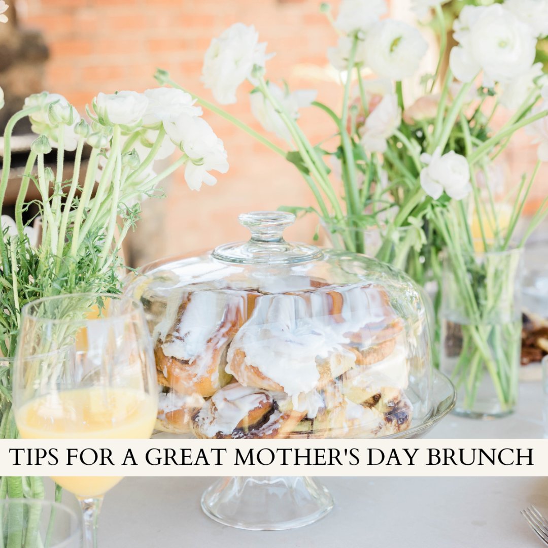 Here are some tips for a great brunch!

1. Set a Beautiful Table
2. Plan a Balanced Menu
3. Don't Forget Drinks
4. Prep Ahead
5. Personalize It
6. Gifts

Remember, the most important part of Mother's Day brunch is the chance to show your mom how much you appreciate her.