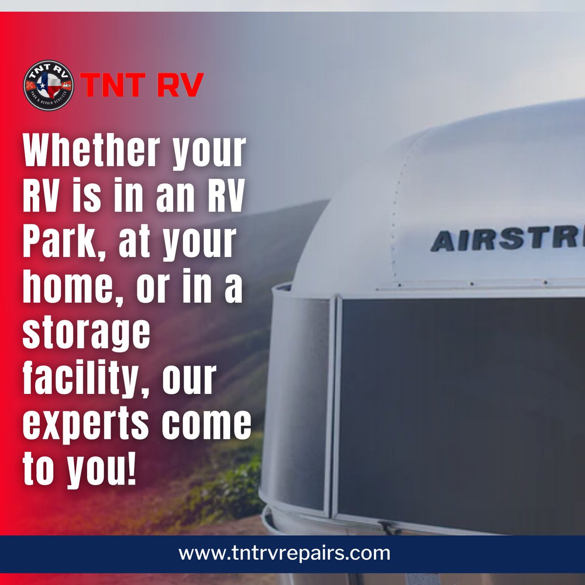 Wherever your RV roams – be it in an RV Park, nestled at home, or safeguarded in storage – our experts bring their services directly to you. 🚐🔧
.
Contact us for more! bit.ly/mRVSrLV
.
#tntrv #rvlife #rv #motorhome #rvliving #nomad #tinyliving #campinglife #outdoors