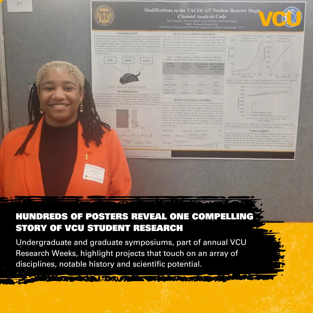 Undergraduate and graduate symposiums, part of annual #VCU Research Weeks, highlight projects that touch on an array of disciplines, notable history and scientific potential. Read more: news.vcu.edu/article/2024/0…
